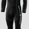 Skafander neoprenowy Waterproof W50 5mm – widok z przodu, czarno-szary model z wzmocnieniami i zamkiem na plecach