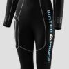 Skafander neoprenowy Waterproof W50 5mm – widok z przodu, czarno-szary model z wzmocnieniami i zamkiem na plecach