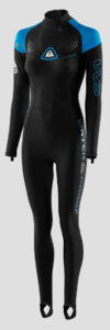 Cienki kombinezon nurkowy Waterproof WP Skin – czarny, dopasowany, widok z przodu