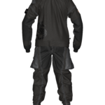 Suchy kombinezon nurkowy Ursuit Cordura, czarny, z wzmocnieniami na kolanach, łokciach i siedzeniu, wyposażony w pojemne Tech-pockets z D-ringami