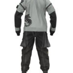 Suchy kombinezon nurkowy Ursuit Cordura, czarny, z wzmocnieniami na kolanach, łokciach i siedzeniu, wyposażony w pojemne Tech-pockets z D-ringami