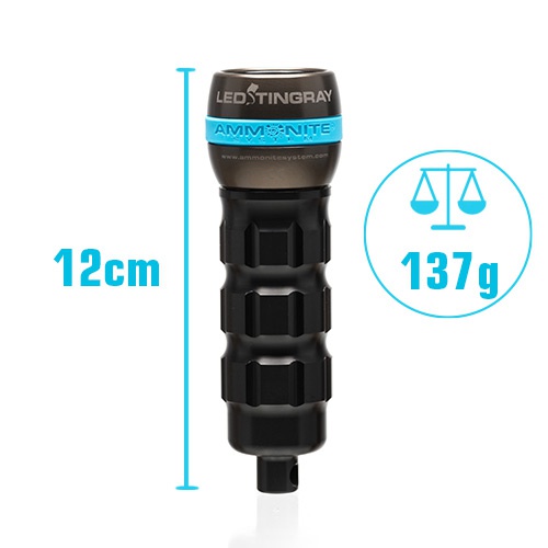 Latarka nurkowa Ammonite LED STINGRAY MARK II – kompaktowa, mocna, wodoszczelna do 200 m, 1300 lumenów.