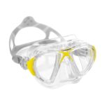 Maska nurkowa Cressi Nano Crystal w kolorze czarnym – niska objętość, silikon Crystal, kątowe szkła, hydrodynamiczny kształt.