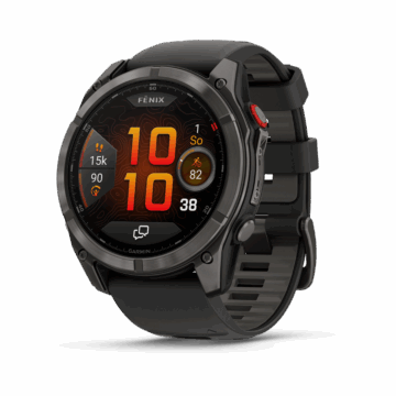 GARMIN Fenix 8 Pro - 51 mm, AMOLED Sapphire Carbon Gray DLC Titanium z silikonowym paskiem w kolorze Black/Pebble Gray [010-03199-01]