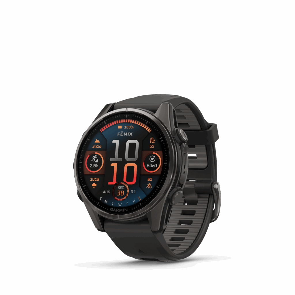 Garmin Fenix 8 43 mm AMOLED Sapphire Titanium DLC Carbon Gray z paskiem Black Pebble Gray