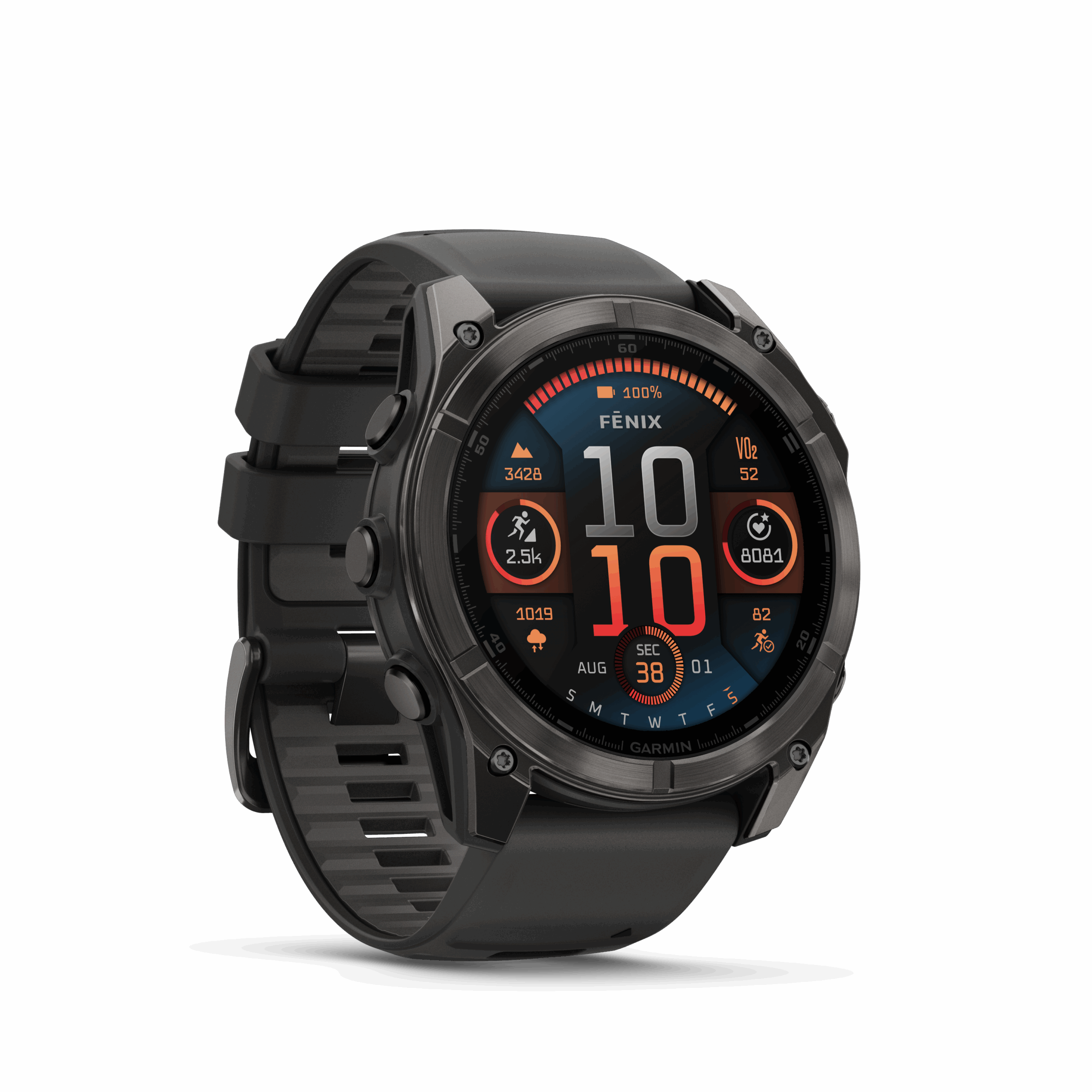 GARMIN Fenix 8 – 51 mm AMOLED Sapphire Carbon Gray DLC Titanium z paskiem Black/Pebble Gray [010-02905-21] - obrazek 3