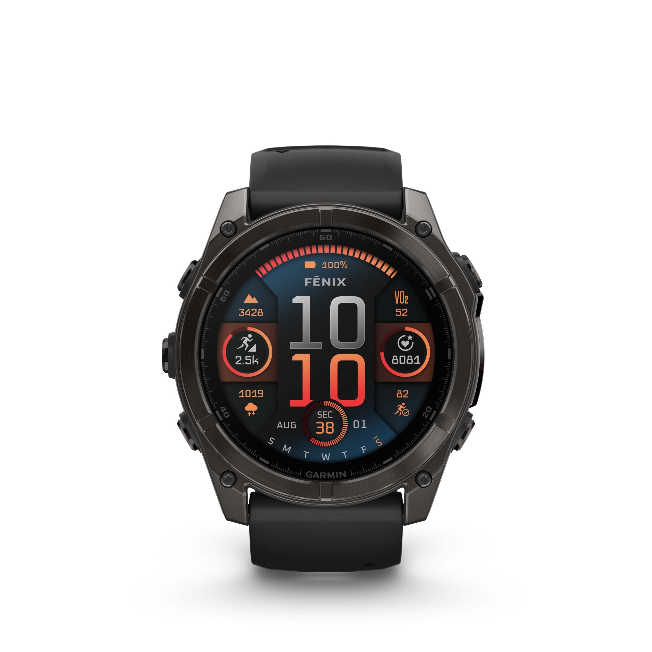 GARMIN Fenix 8 – 51 mm AMOLED Sapphire Carbon Gray DLC Titanium z paskiem Black/Pebble Gray [010-02905-21] - obrazek 2