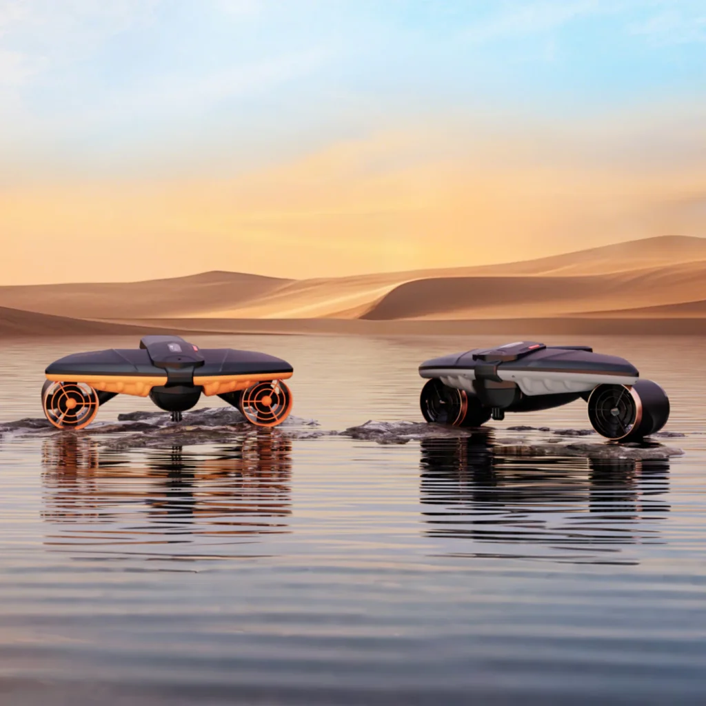 SUBLUE Navbow+ skuter podwodny wersjach pomarańczowej i szarej