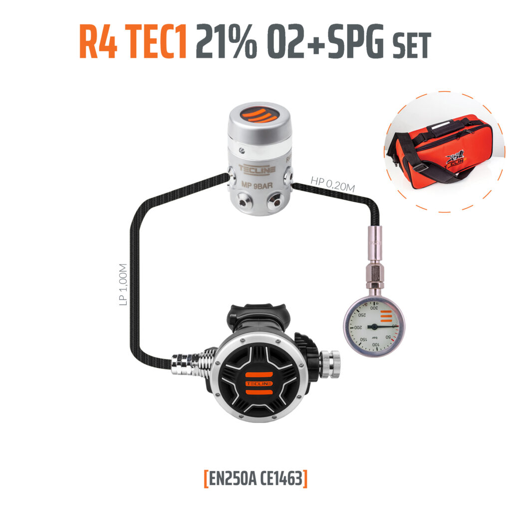 Automat R4 TEC1 21% O2 G5/8 z manometrem zestaw stage EN250A
