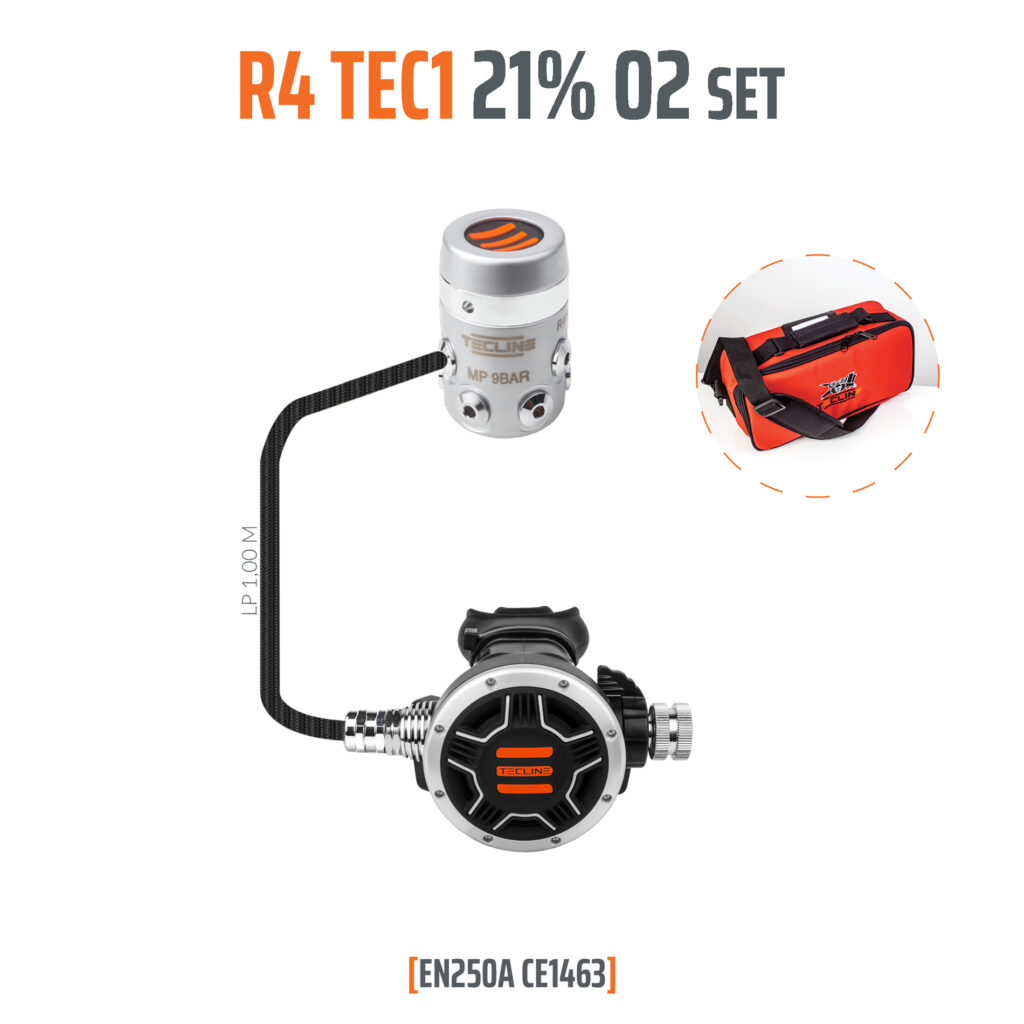 Automat stage Tecline R4 TEC1 21% O2 G5/8, EN250A 1 Automat R4 TEC1 21% O2 G5/8 zestaw stage EN250A