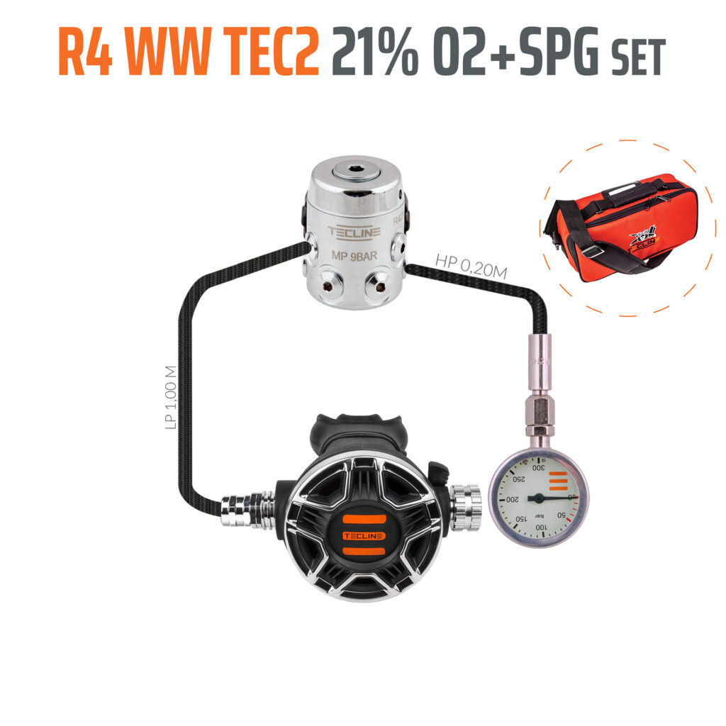 Tecline R4 WW TEC2 21% O2 G5/8 z manometrem zestaw stage EN250A >10°C