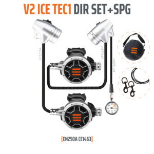 Automat V2 ICE TEC1 DIR Set z manometrem EN250A – zestaw nurkowy typu DIR do zimnej wody