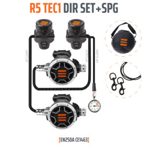 Automat R5 TEC1 DIR Set z manometrem EN250A – zestaw nurkowy typu DIR