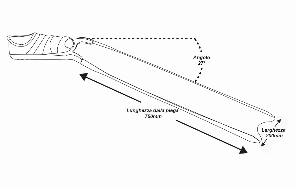 Płetwy carbonowe Cetma Edge, do spearfishingu i freedivingu 1 EDGE schematic view