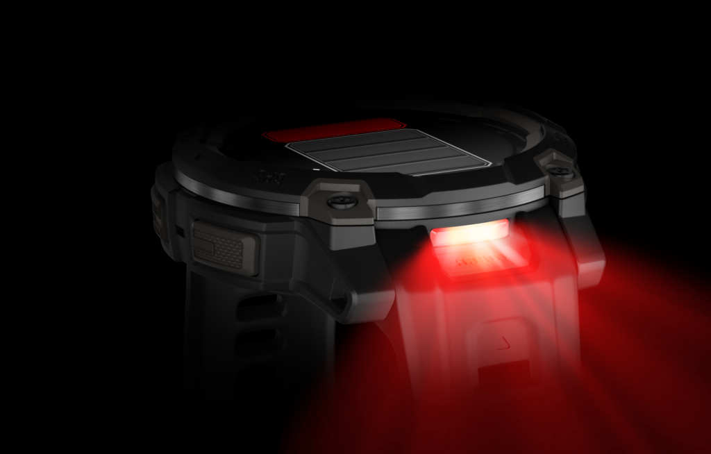 instinct3 45mm HR dynamic red light AMOLED pebble grey