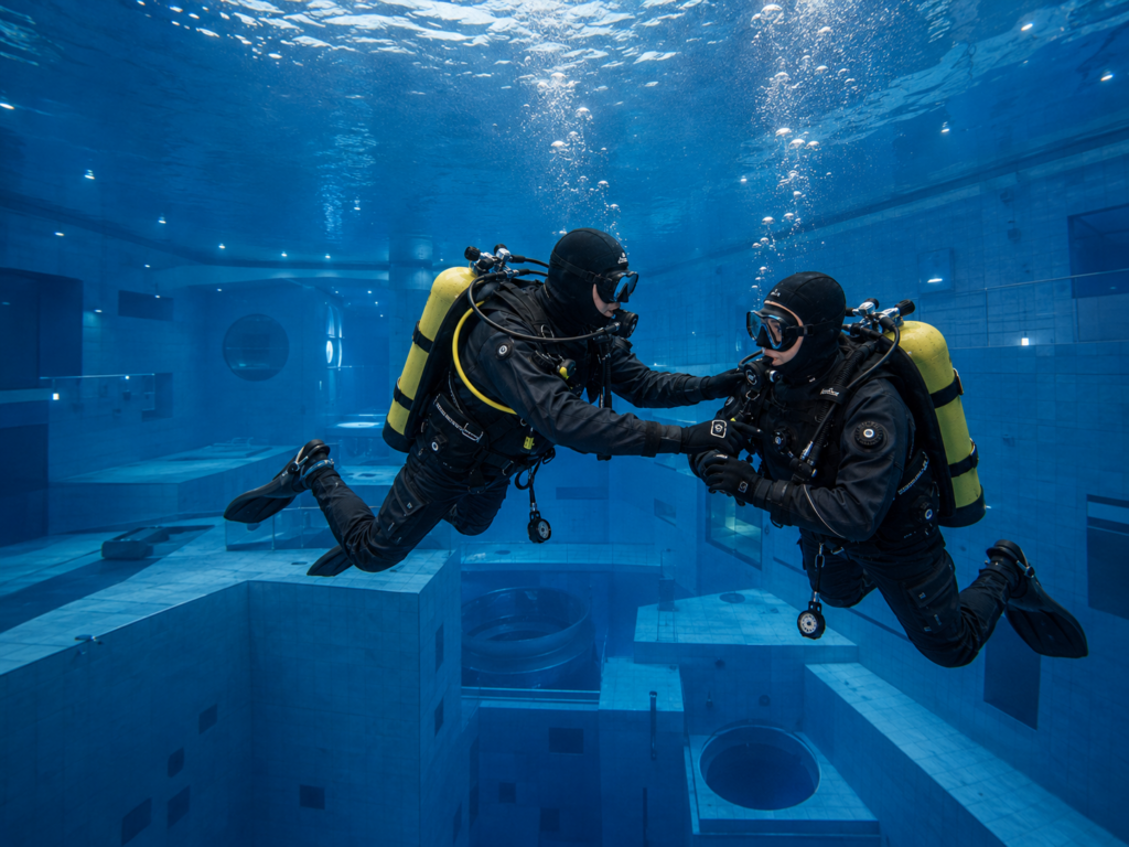Kurs Suchy skafander SSI w Deepspot, Dry Suit Diving 1 Kurs Suchy Skafander w Deepspot cwiczenia z instruktorem