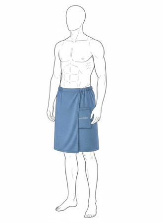 Ręcznik do sauny męski Aqua Speed Kilt, 80% bawełny, z kieszenią 1 eng pm Sauna Towel Bath Kilt AQUA SPEED 02 Blue 21588 2