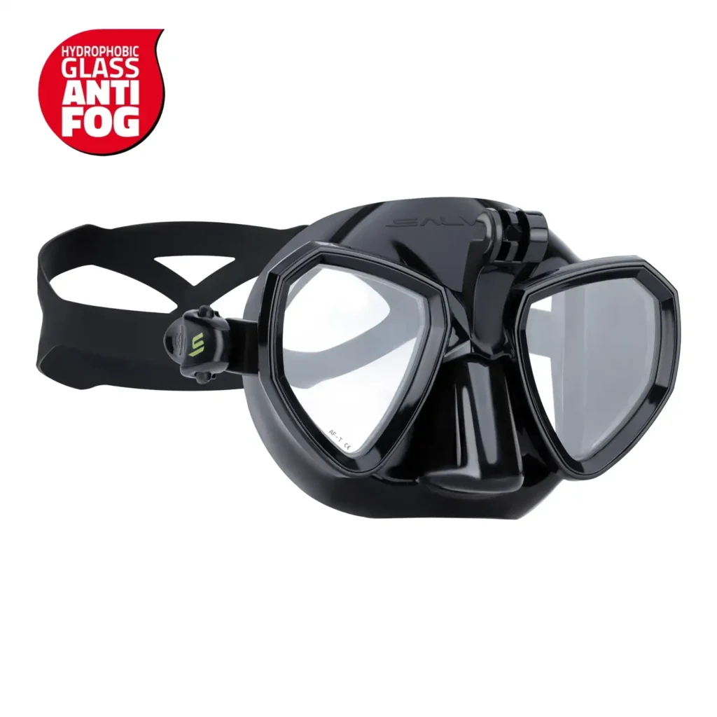 Maska nurkowa Salvimar Trinity Anti Fog Black czarna z mocowaniem Action Cam