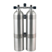 Zestaw 2 x 7L alu szczotkowane, 207 Bar, obejmy Tecline 60 mm., gumowe gałki