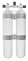 Zestaw 2 x 8,5L, 140 mm, 232 Bar, Eurocylinder, obejmy TecLine 60 mm, szer. rozstaw, gumowe gałki